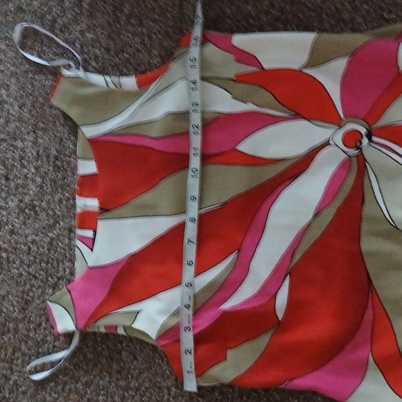 AB studio women’s red &pink floral sleeveless dress size 4 - Picture 8 of 10